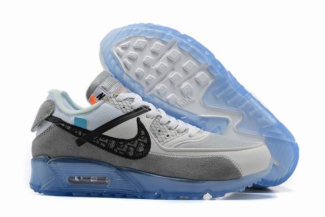 Nike Air Max 90 Off White Men's Shoes White Grey Black-10 - Click Image to Close